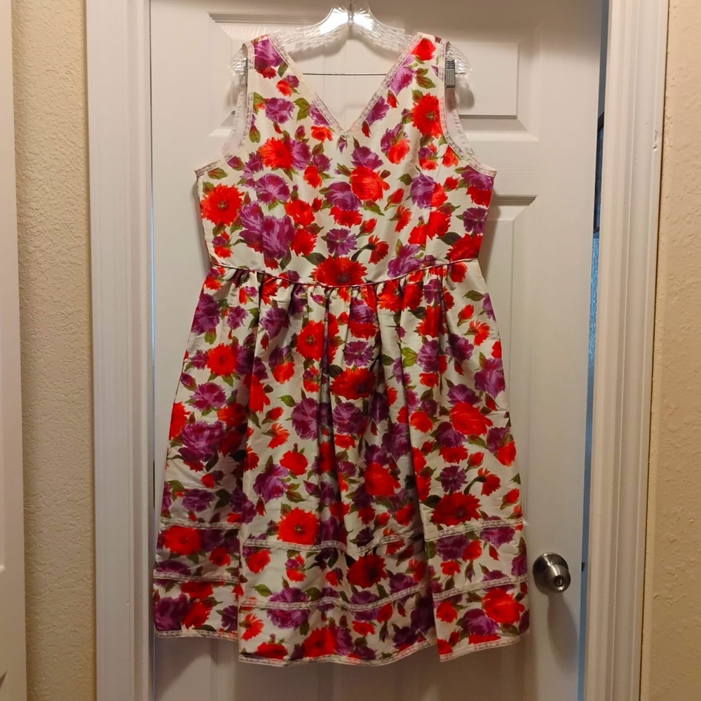J. Peterman The Derby Dress Floral Dress Size 14